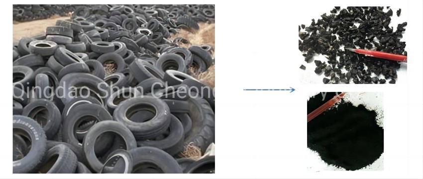 Customized Waste Tire Recycling Machine / Rubber Granules Production Line