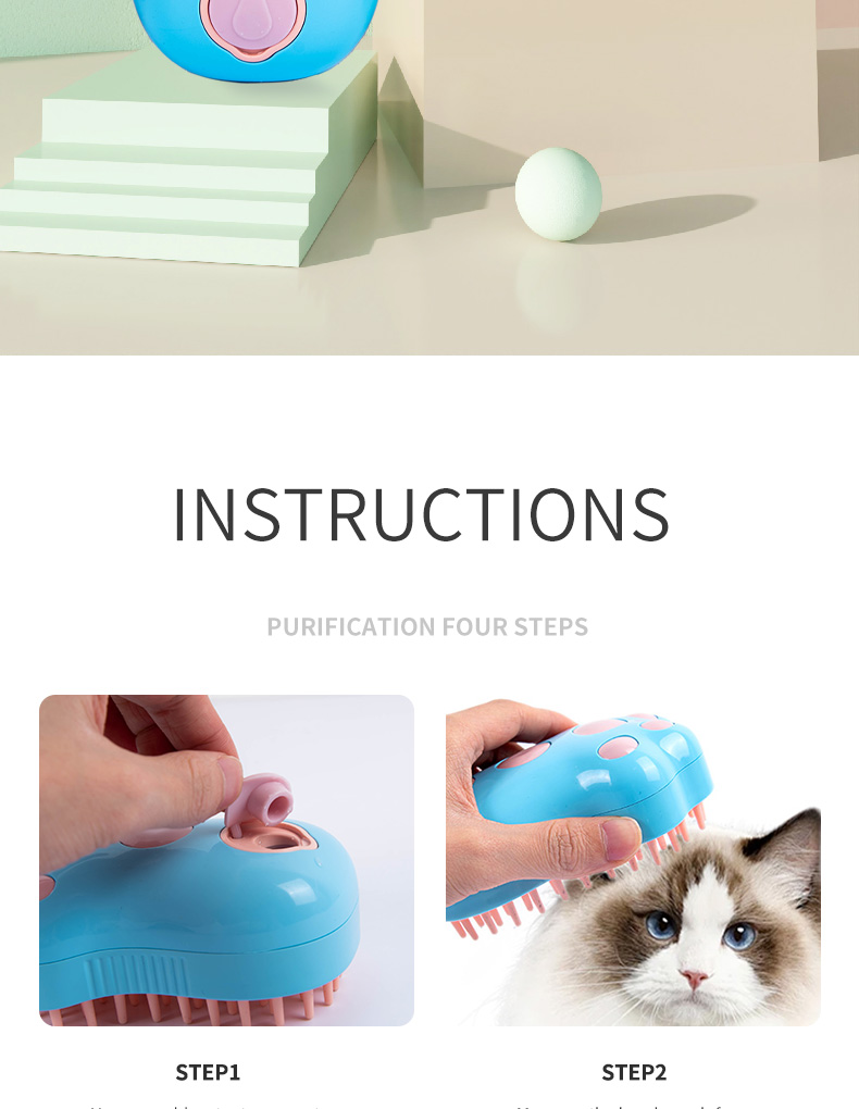 Pet Cat Steam Brush Not Applicable Power Source Upgrade UV Light and Self Cleaning