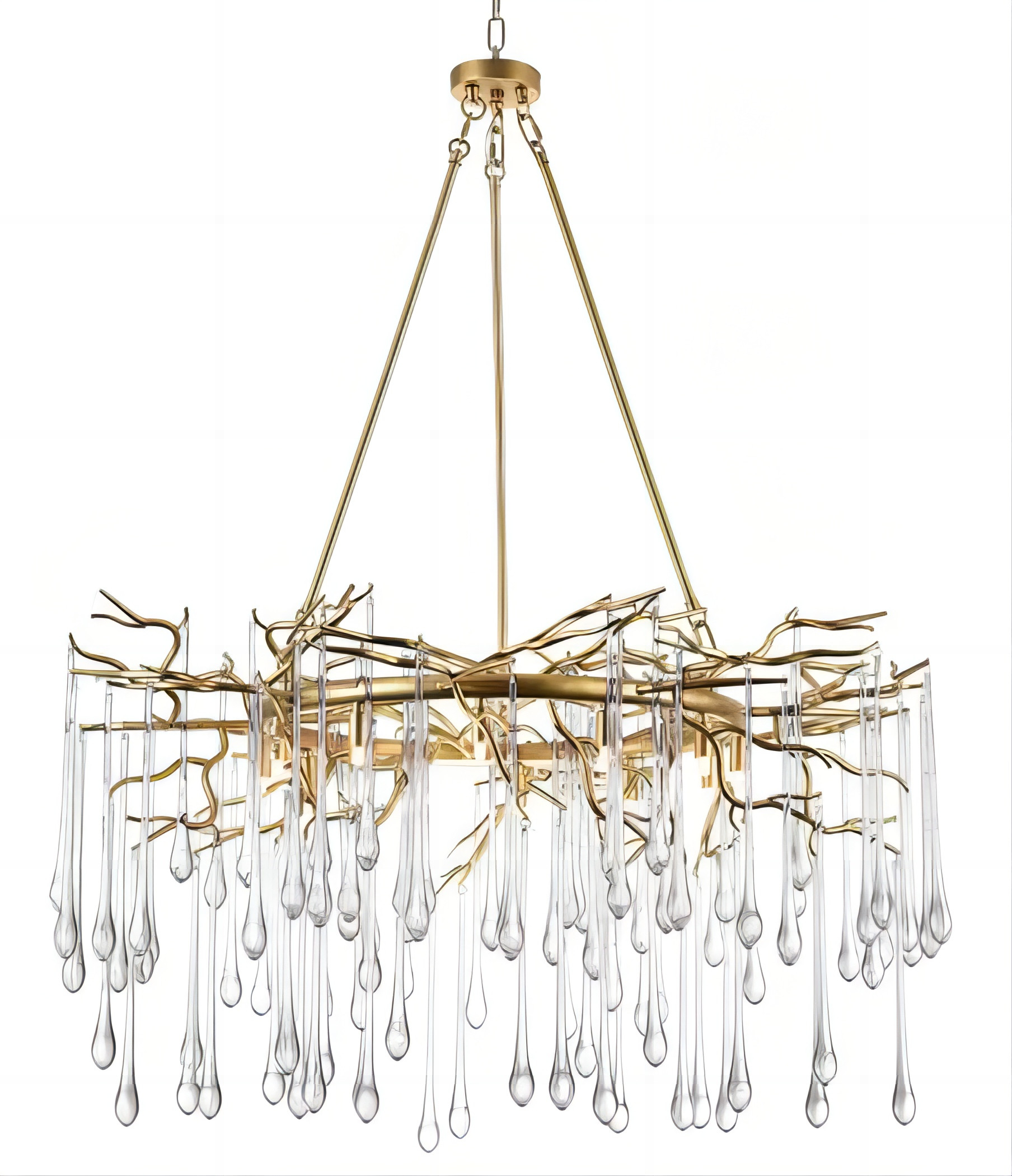 Ceiling Room Clear Glass Drop Chandelier 80 CRI Color Accuracy