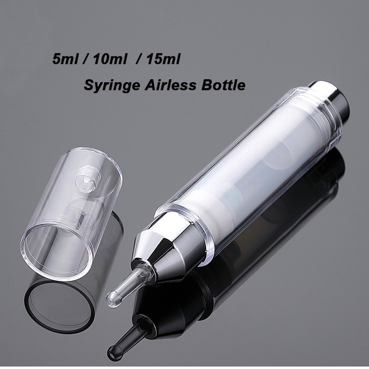 Sample Free 5ml 10ml 15ml 30ml Clear Empty Airless Pump Serum Lotion Frosted Bottle PCR Resistant Luxury Airless Bottle with Pump