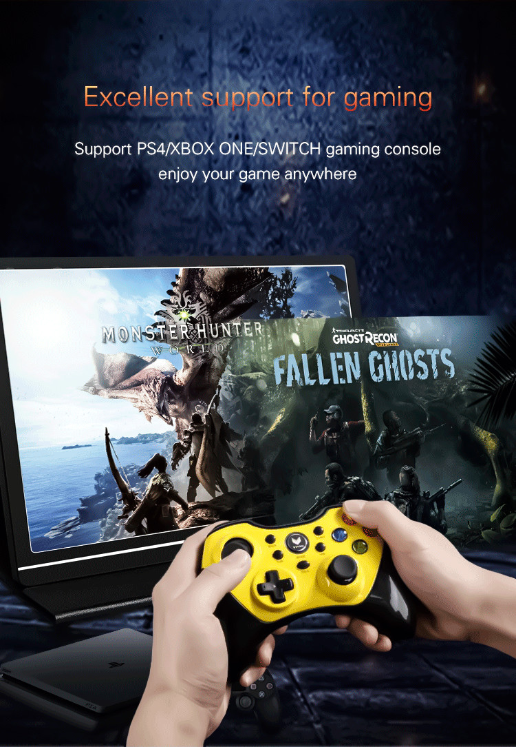 Support PS4 / XBOX ONE / SWITCH 16:10 Ratio 10.1 inch USB C Portable Monitor