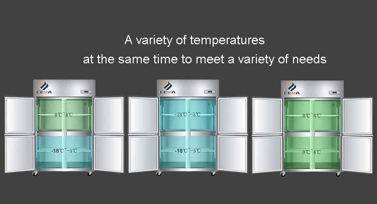 Glass Door Upright Refrigerator Freezer 1350L Ultra Large Capacity Commercial
