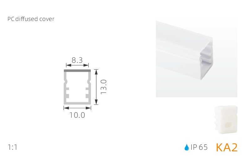 KA6 25*13mm RGB ip65 led aluminum strip extrusion for bathroom