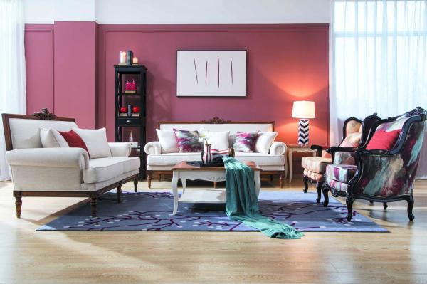 Hotel Sofa Lobby Reception furniture made by Birch wood carving frame Hige