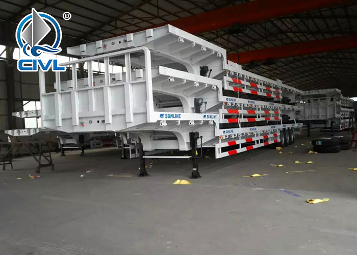 3 Pcs 13T Axles Semi Trailer Trucks With 12.00R20 Model Tires And Jost Legs For 40T Heavy Duty Loaded .