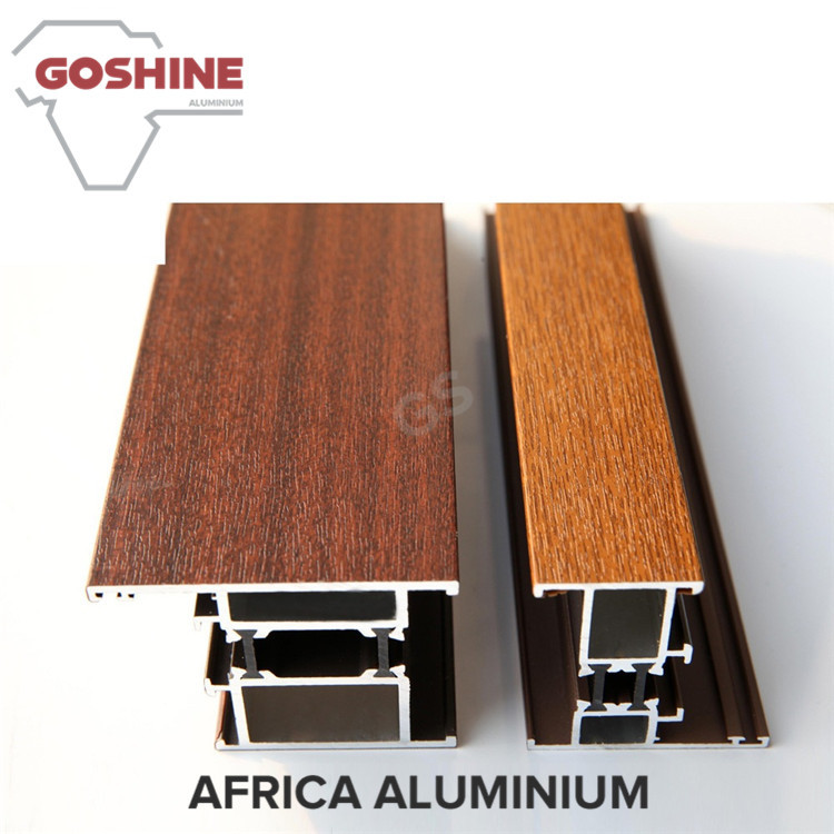 High Hardness Wood Finish Aluminium Profiles Corrosion Resistance For Doors