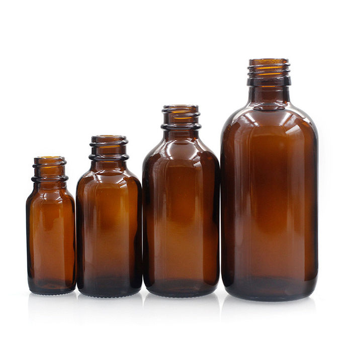 120ml Empty Amber Glass Bottles 4 Oz Boston Round Glass Bottles For Oil Products
