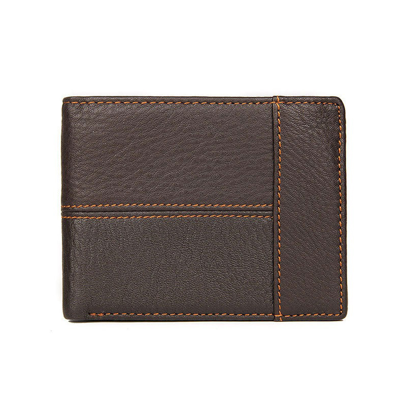 Daily Life Main Material GENUINE LEATHER Wallets For Man Anti-Theft Short Male Purses