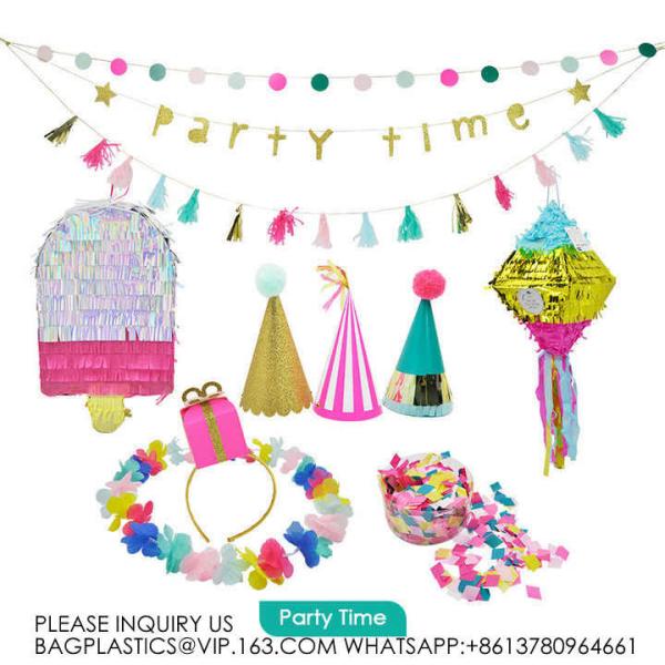 Party Time Birthday Party Accessories Paper Hat Glasses Decorations Set Birthday
