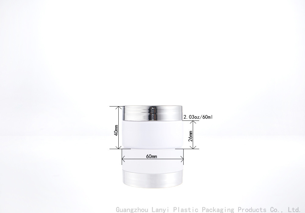 Golden Silver Screw Cap 2.03OZ 26MM Plastic Cosmetic Jars