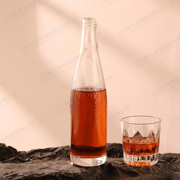 Produced Hot Stamping Glass Bottle With Cap for Vodka Liquor Gin Rum Tequila