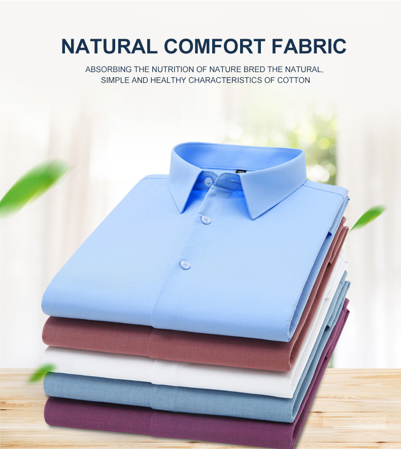 Breathable Material Men's Casual Bamboo Fiber Cardigan Four-Season Long-Sleeved Shirt
