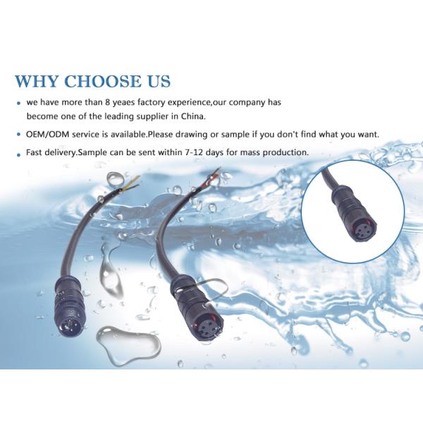 IP68 M8 M10 M12 Waterproof Connector 2-12 Pin PVC Nylon Shell