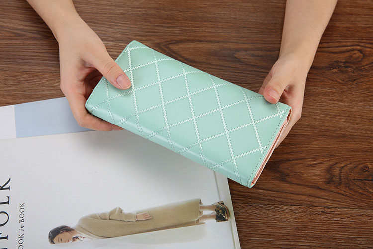 Custom Logo Ladies Long Wallet Fashion Large Capacity Pu Leather Card Holder Clutch Bag