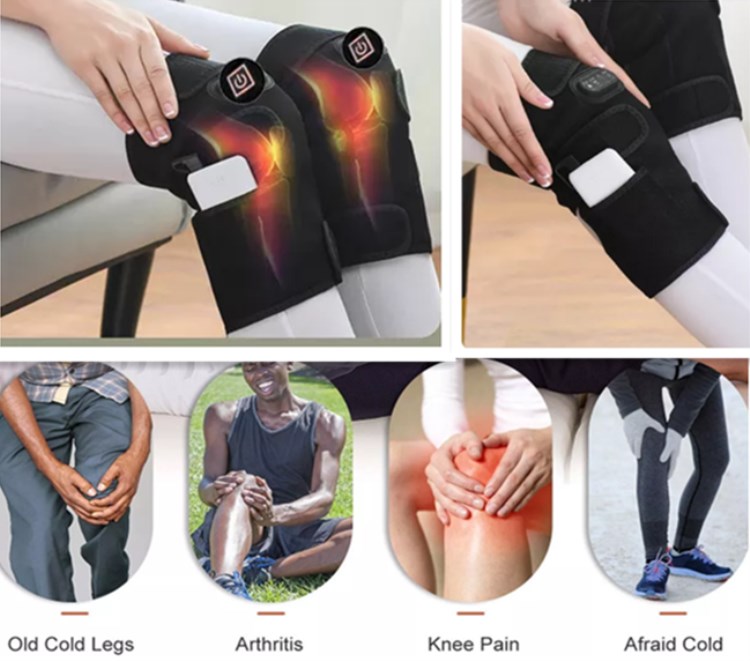 Flexible thermal Heated Knee Pad Carbon fiber For Old Leg Pain Relief