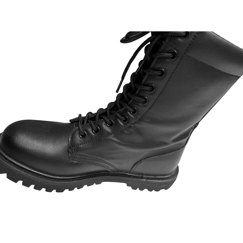 Logo Up-lace Long Cowhide Leather Safety Boots with Hard Toecap and Smashing Rubber Sole Sizes 36-47