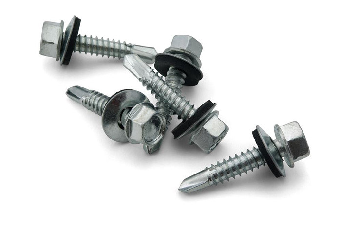 Hex Head Self Tapping Roofing Screws M5.5x55mm With Rubber Washer