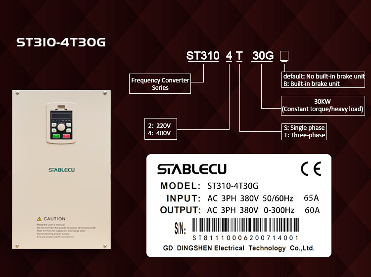 ABS PC AC Frequency Inverter , 30KW Variable Speed Drive For 3 Phase Motor