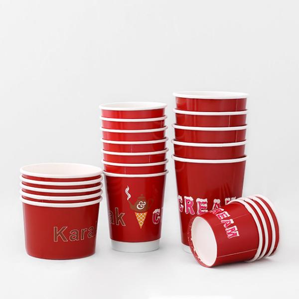 540ml Double Wall Paper Coffee Cups OEM Cold Drinking Disposable 16oz Double