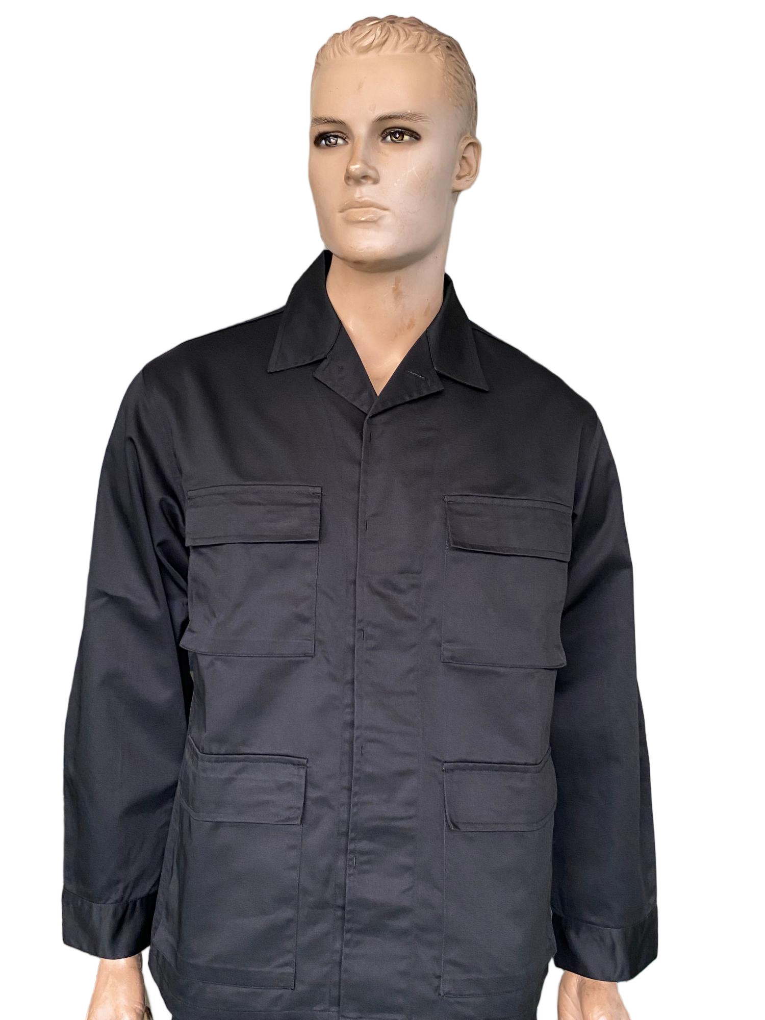 Black Ceremonial Uniform Set Casual Comfortable Top with Neat Straight Pants 45 Wool 55 Polyester
