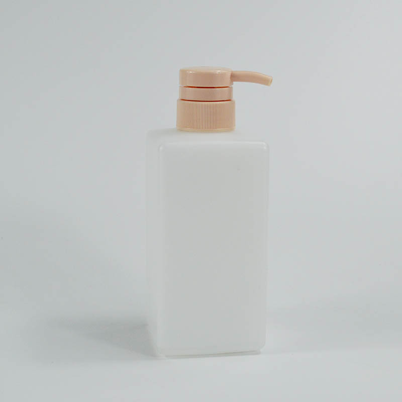 500ml 16oz Plastic HDPE Square Shape Bottle with Pump for Shampoo Shower Gel Packaging