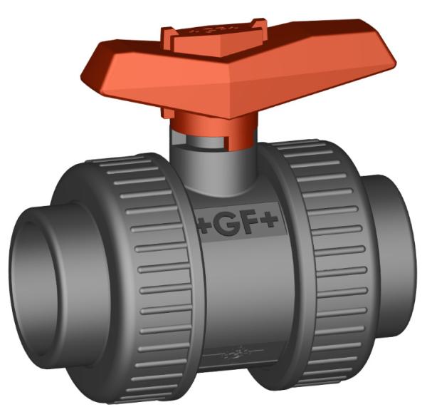+GF+ 375 Series PVC-U Ball Valve - JIS DN25 Ends | Corrosion-Resistant