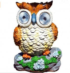  Polyresin 8 Inches Owl Animal Shaped Solar Garden Lights Manufactures