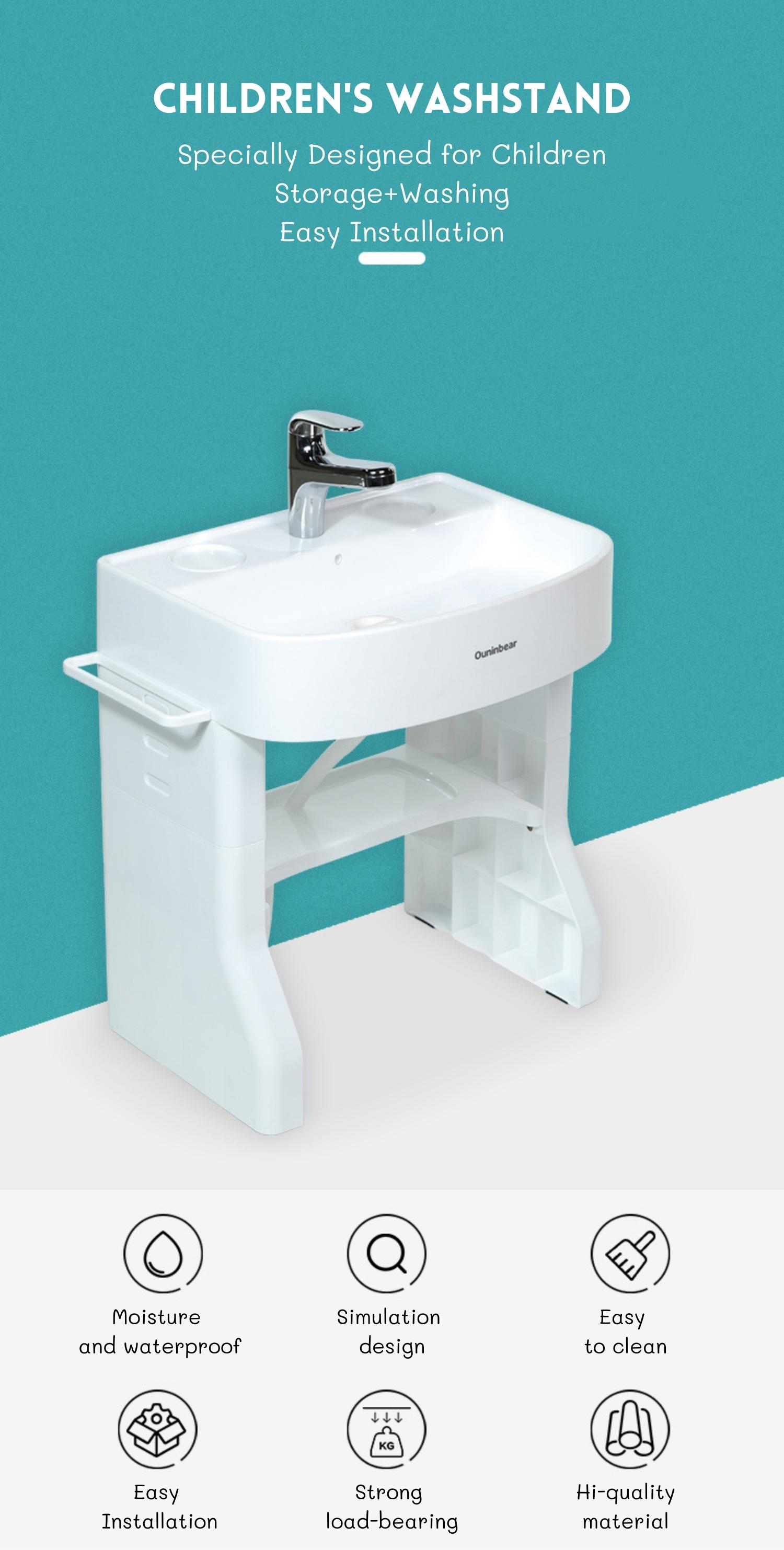 Customized Logo Plastic Toddler Wash Basin Sink For Training Washtable
