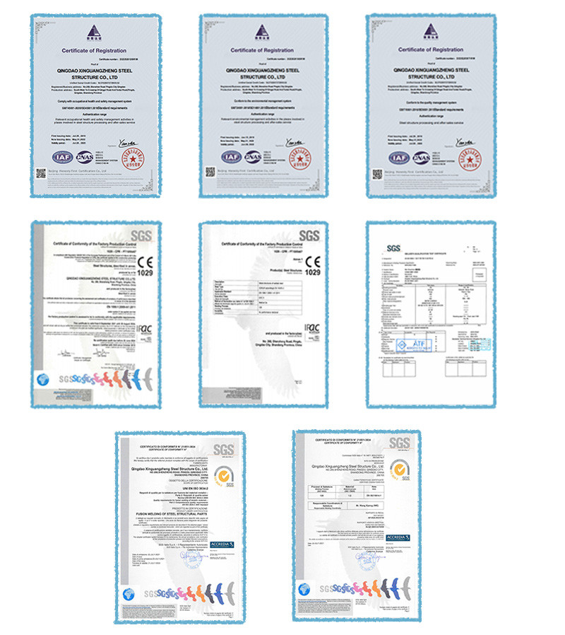 Prefabricated Workshop Steel Structure Warehouse ISO9001:2015 Certificate