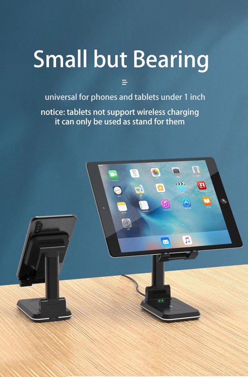 Dual Coil Wireless Charging Station 10W Foldable Portable Phone Holder