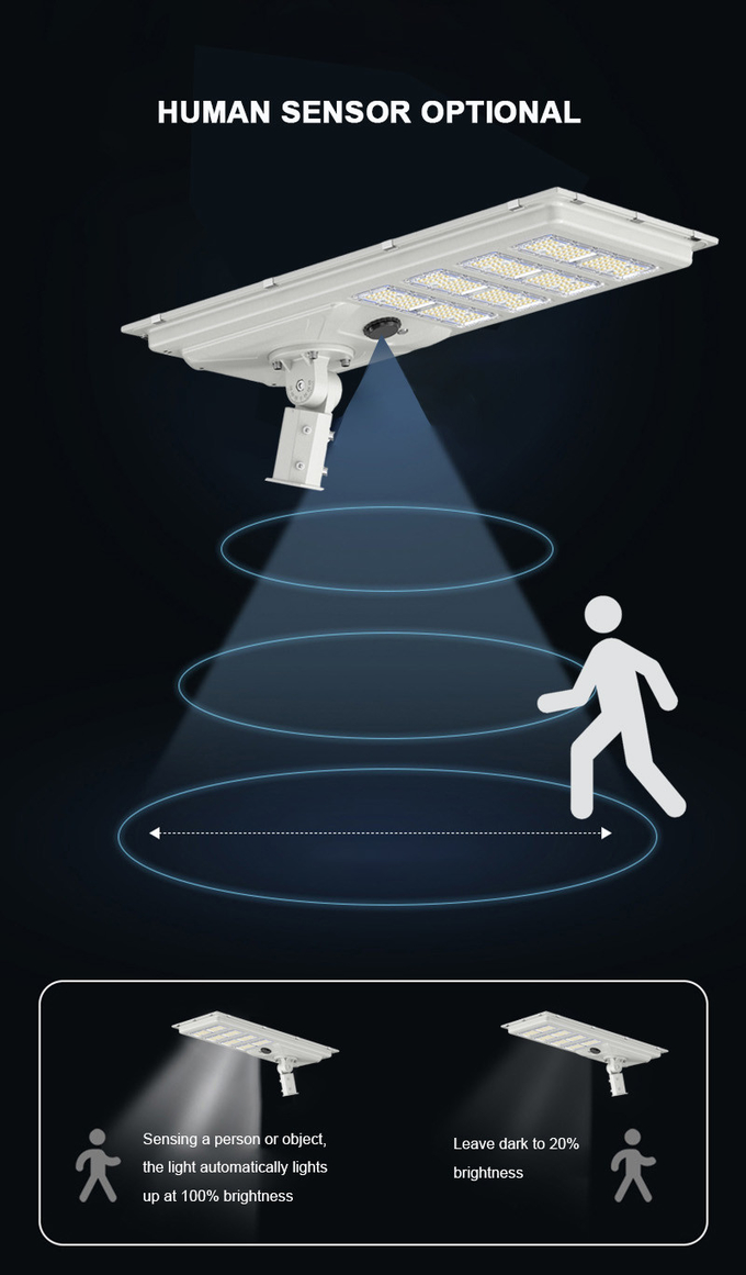 Outdoor 60w 180lm/W Ip65 Integrated All in One LED Solar Street Light with Solar Panel 5V/70W Monocrystalline silicon