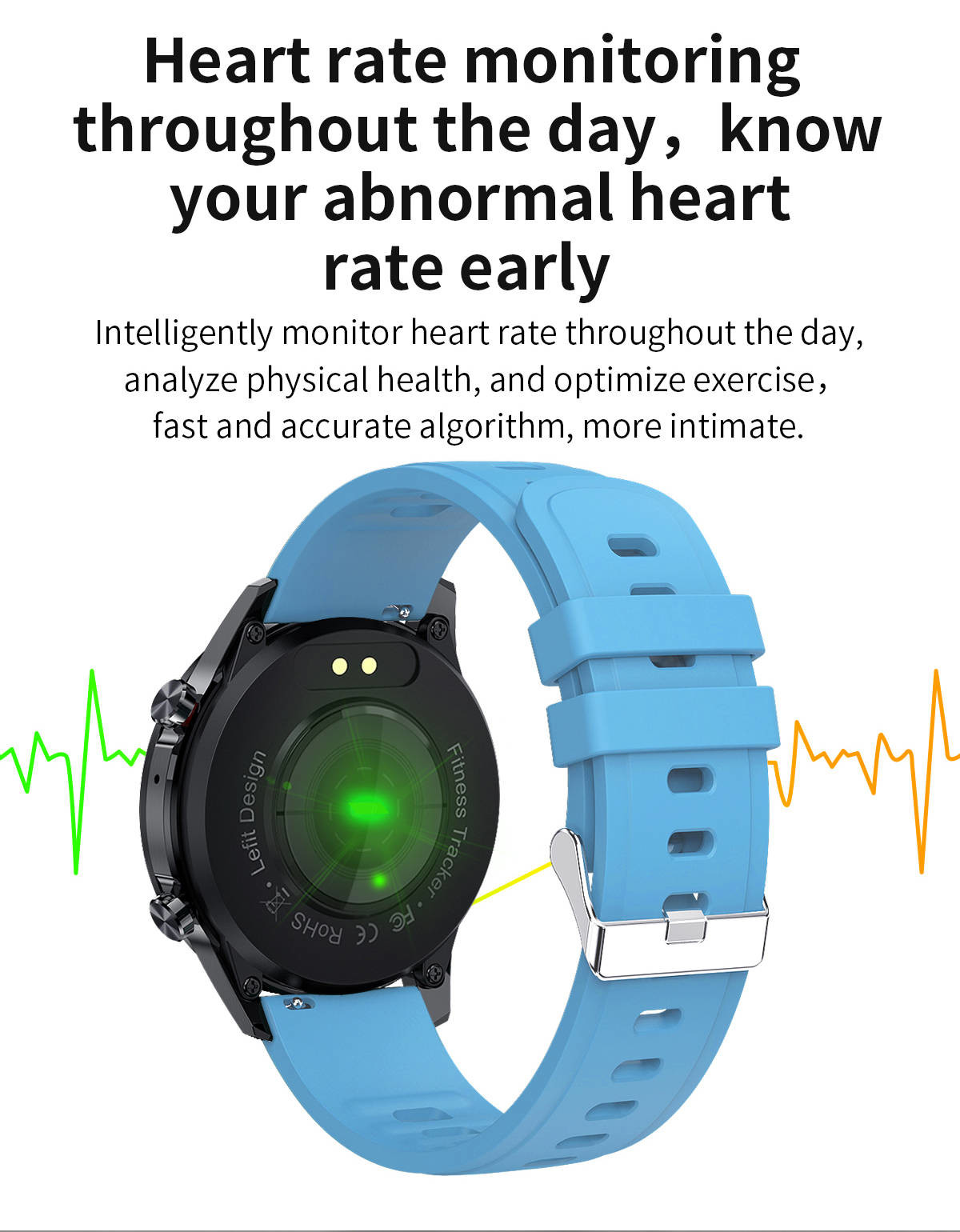 DC5V 300Mah Bluetooth Smart Touch Watch Waterproof BLE4.0 IPS For Men