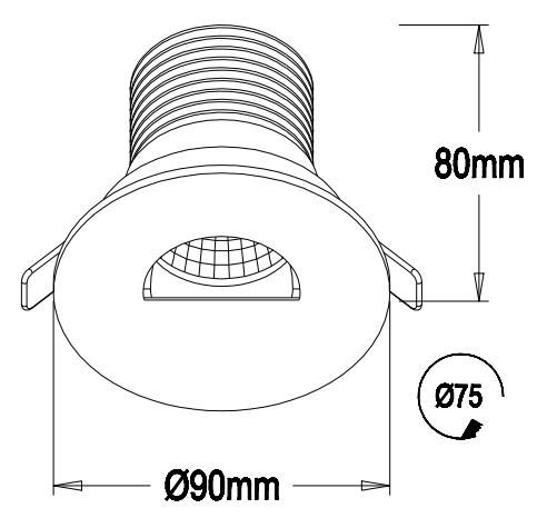 7W 330Lm round shape cut out 75mm Citizen Chip led AC100-240V of Led Downlight