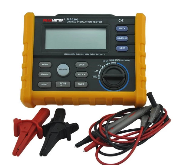 High Precision Digital Insulation Resistance Tester 1000 Volt And 10GOhm Detection