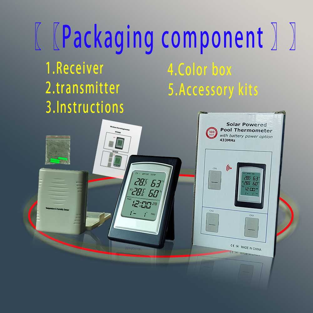 120*75*21mm Multi Function Display Clock With Wireless Temperature And Humidity Meter
