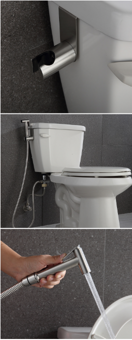 Plastic Chrome-Plated Hand Bidet Sprayer Sustainable Design For Women In Bathroom