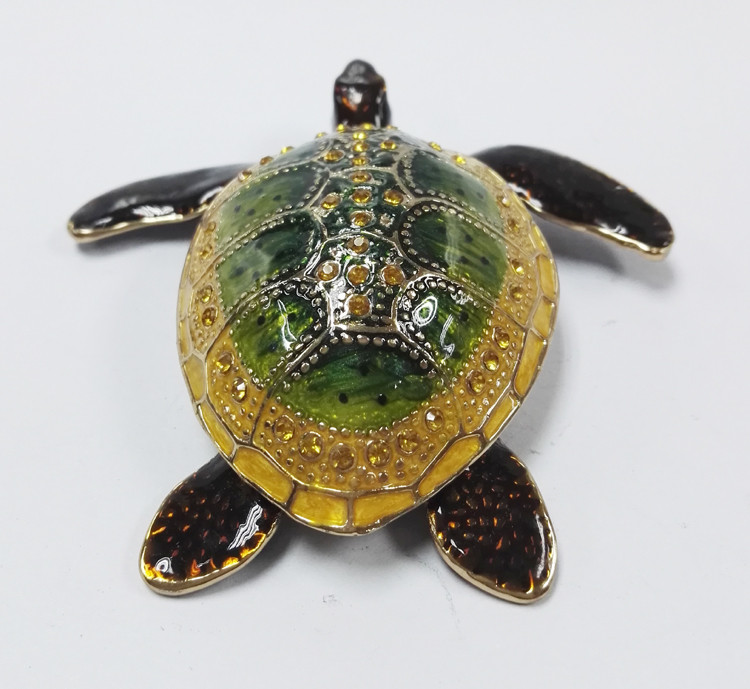 metal alloy turtle trinket jewelry box with magnet closure good quality and various designs