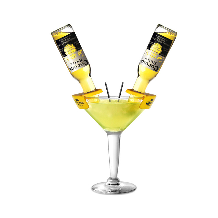 Slanted CoronaRitas Margarita Beer Holders CoronaRita Clip For Martini Glasses
