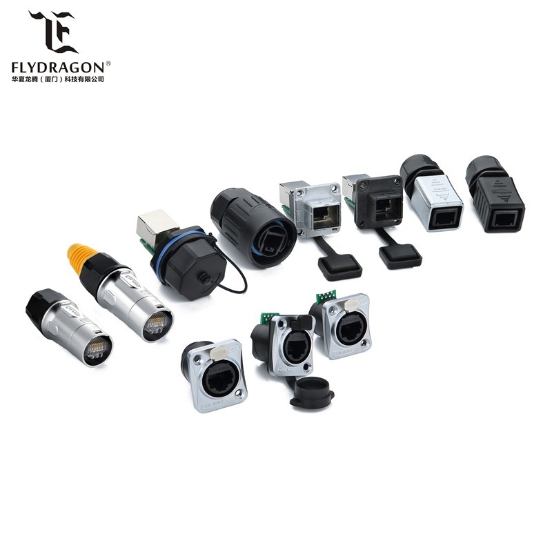IP65 waterproof amp CAT6 RJ45 Panel Mount Socket Ethernet Connector