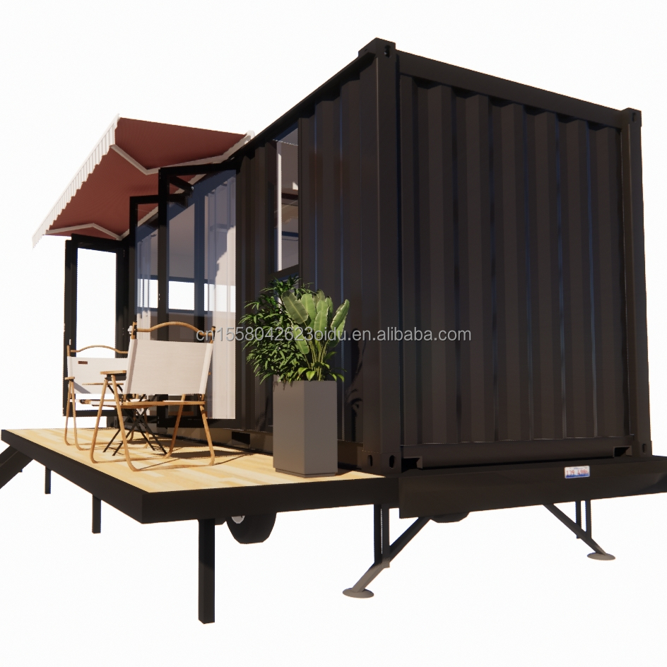 Modern Mini Mobile Tiny Trailer Container House with Steel Frame Galvanized Steel Bending and Sandwich Panel Material Wheels