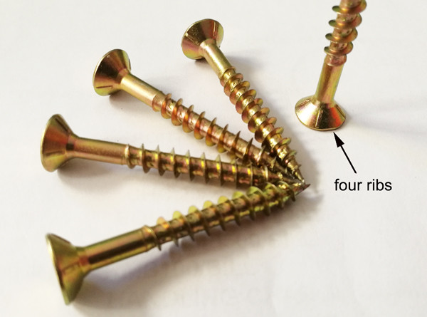 DIN7505 MDF Fiberboard Screw / Double Pozi Countersunk Tornillos Spax Screws / Chipboard Screw