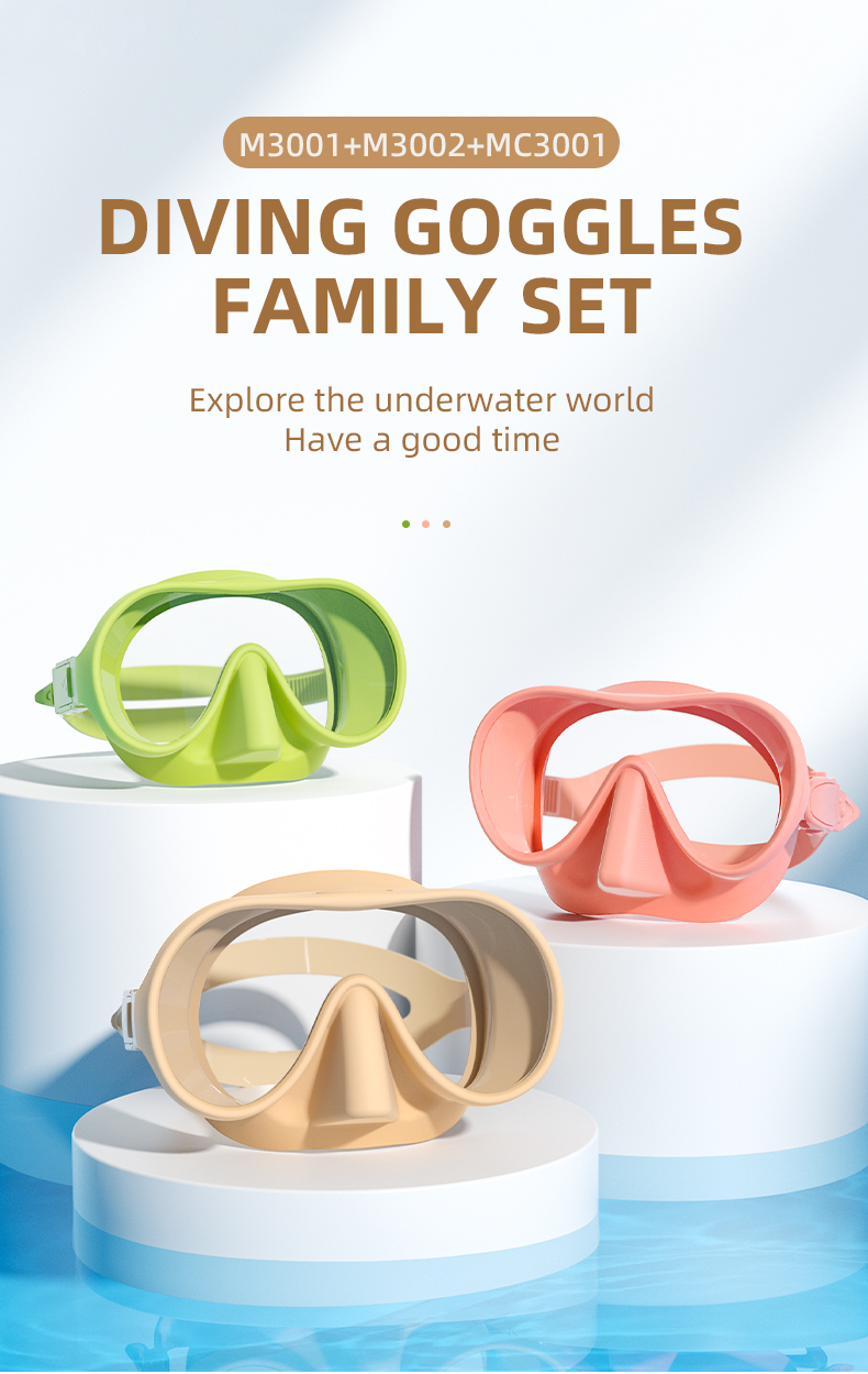 MC3001 M3001 M3002 Integrated Forming Snorkel Set for Scuba Diving and Snorkeling Snorkel Mask Set