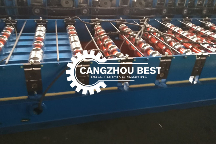 Aluminum Colored Metal Roof Panel Roll Forming Machine PLC Control System