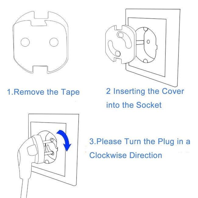 Waterproof Child Safety Outlet Covers , EU Plug Baby Safety Socket Cover