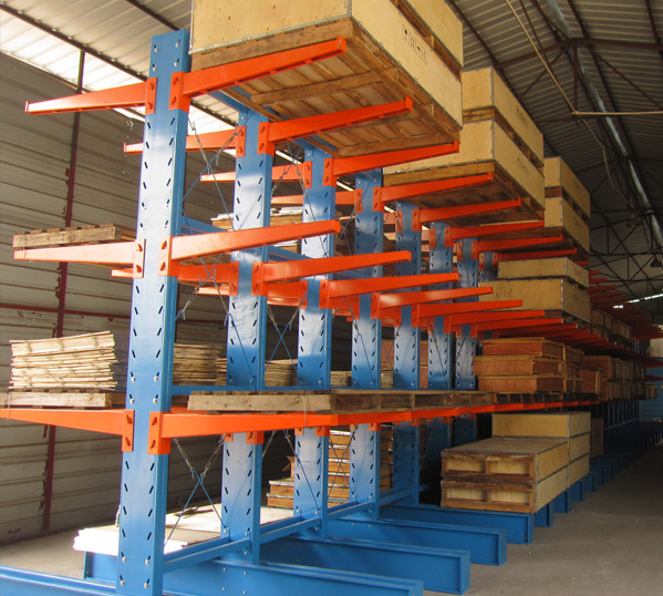 Custom Industrial Metal Scaffolding Warehouse Cantilever Sheet Rack For Rebar Storage
