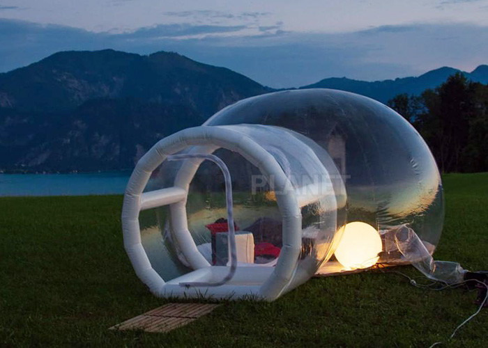 Outdoor Transparent Large Inflatable Bubble Camping Tent Single Tunnel Inflatable Bubble House Camping Globe Tent