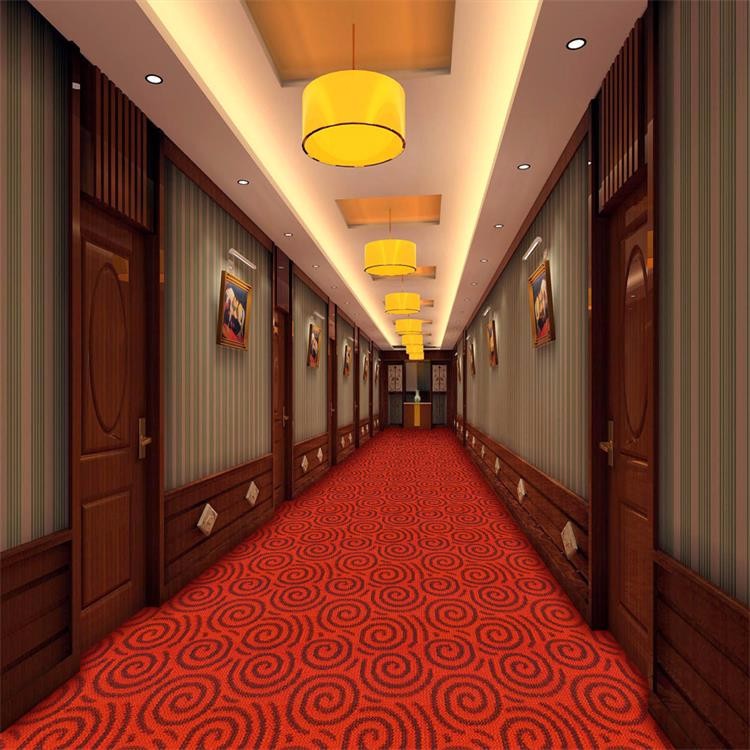 Red high cut low loop circle pattern PP carpet for corridor