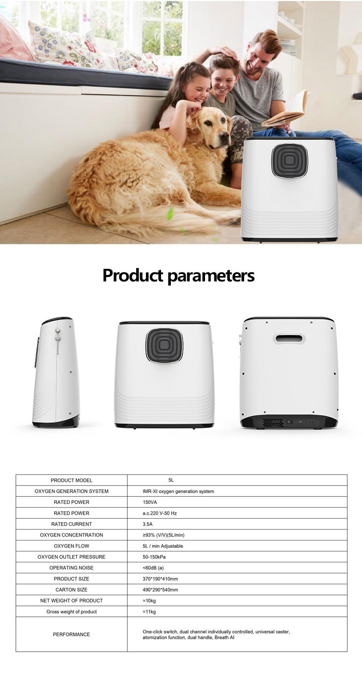 CE ISO 5l Medical Hospital Low Noise Light Weight Oxgen Generator Concentrator