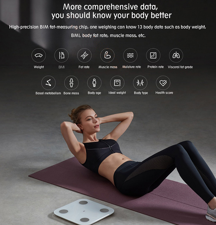Xiaomi Mi Body Fat Scale 2 Test 13 Body Date BMI Health Weight Scale LED Display Xiaomi Weight Scale 2