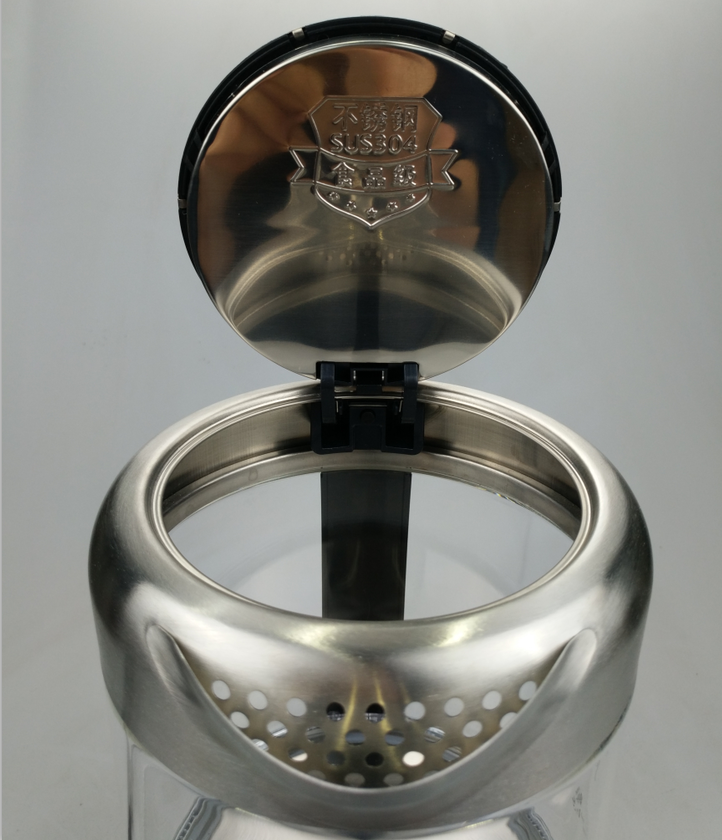 360 Degree Rotational Base Clear Glass Electric Kettle 304 Stainless Steel Parts